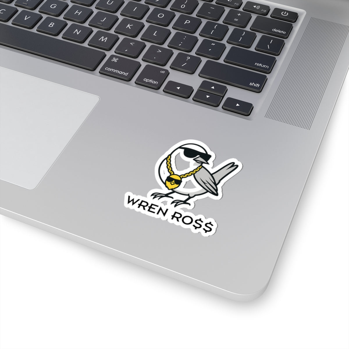 Wren Ro$$ Kiss-Cut Stickers, Cool Laptop Decals, Fun Gift for Bird Lovers, Hipster Wall Art, Unique Accessories